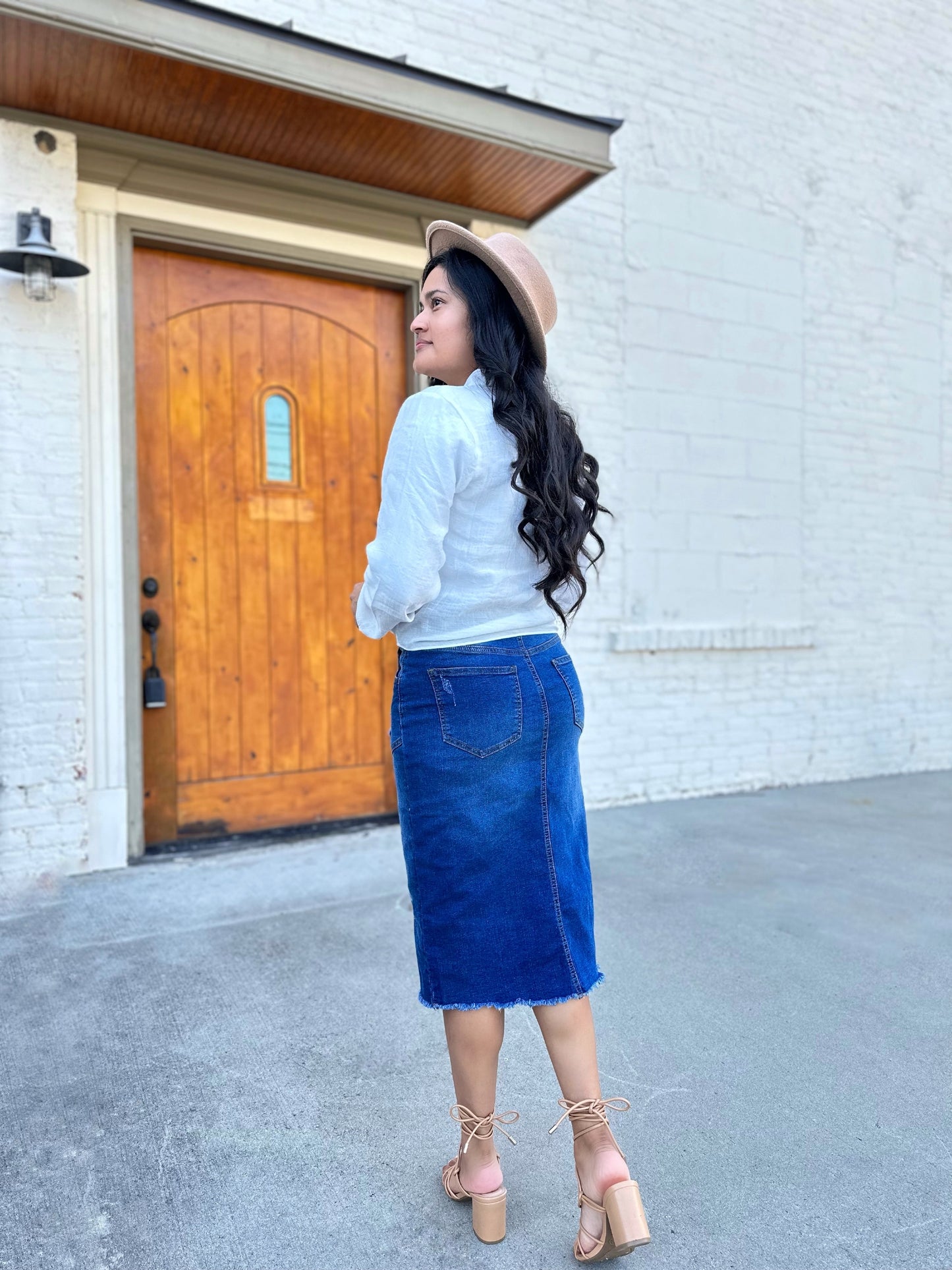 Daniela Denim Distressed Skirt