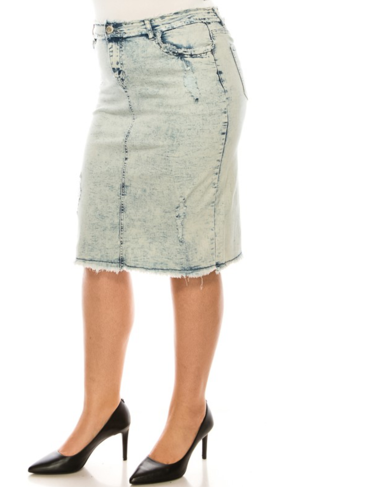 Jasmine Distressed Denim Skirt: FINAL SALE