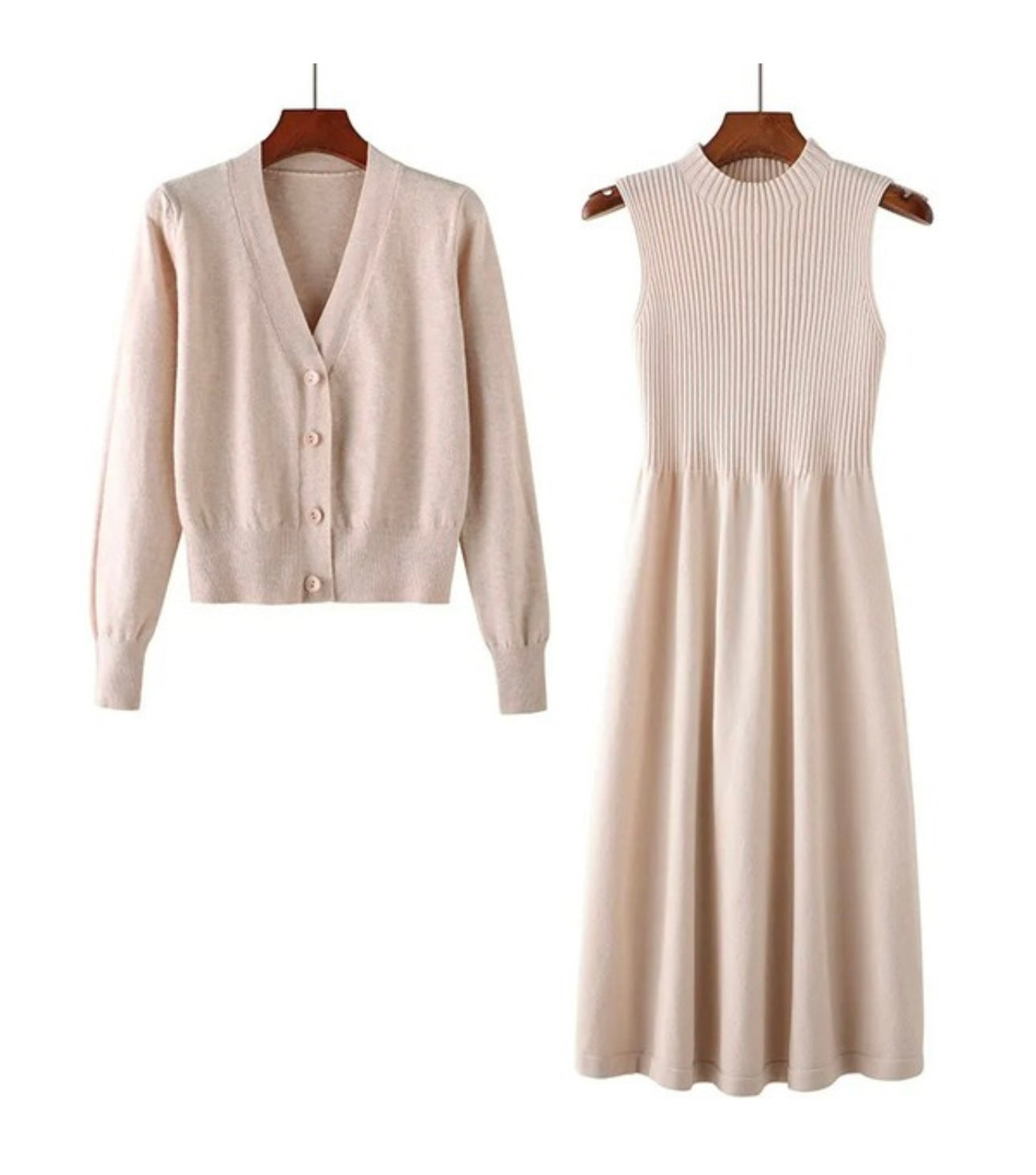 Ariah Sweater Dress Set: Oatmeal FINAL SALE