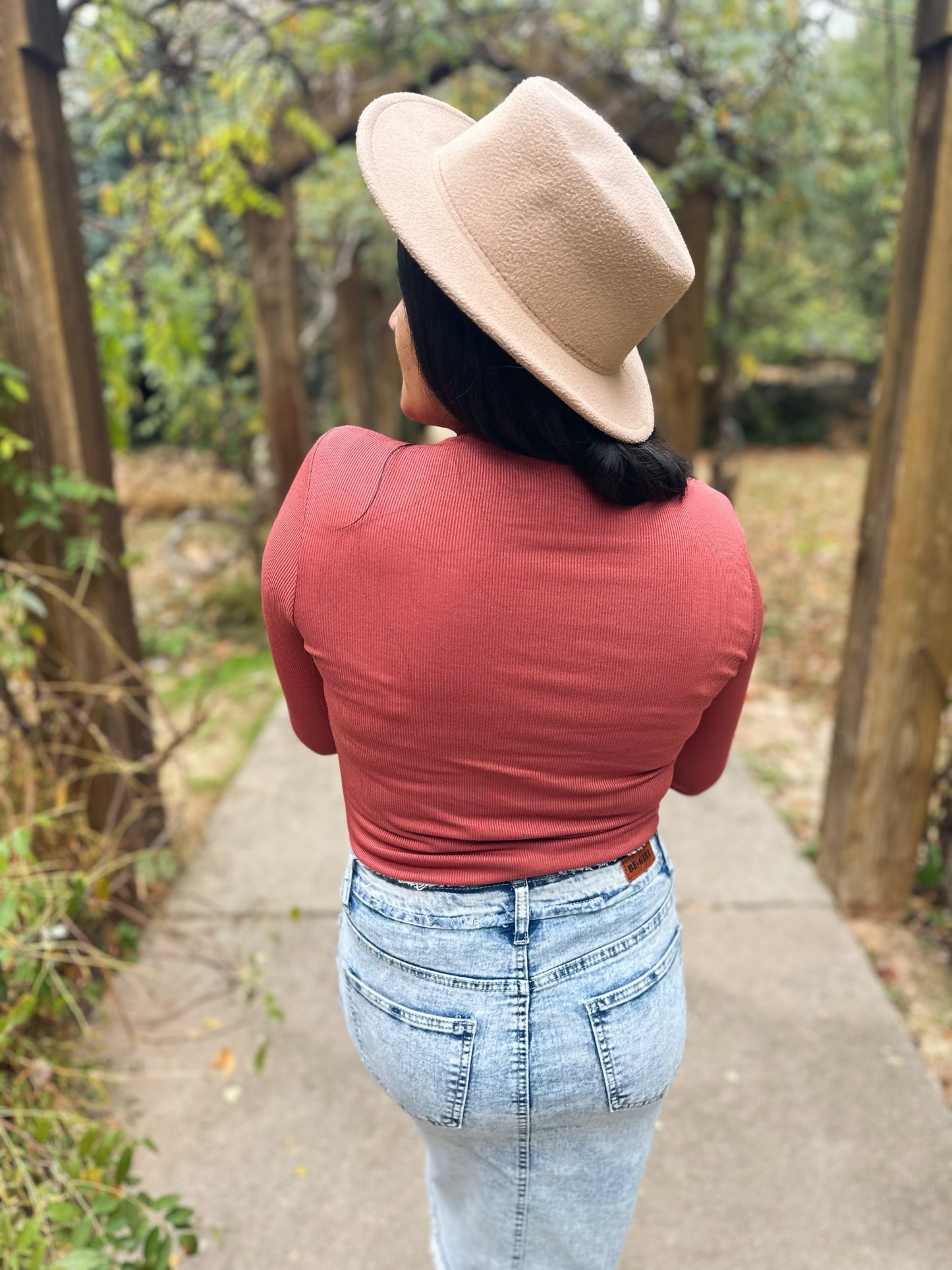 Melody Mock Neck Top - Marsala/ FINAL SALE