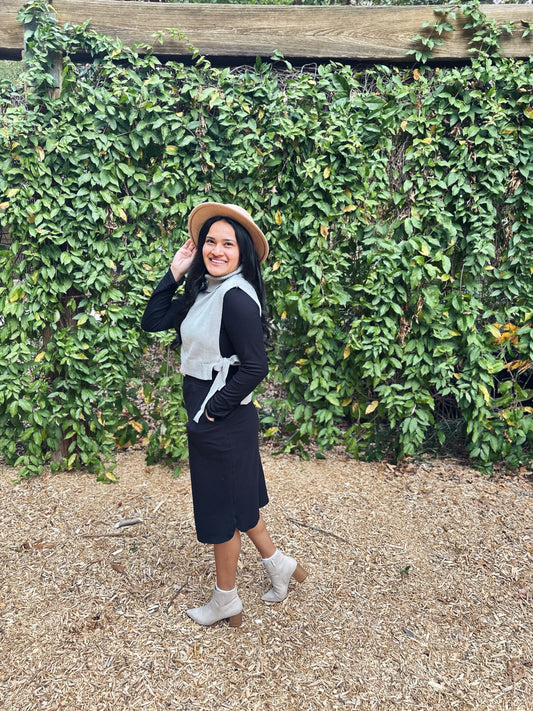 Melody Mock Neck Top - Black/ FINAL SALE