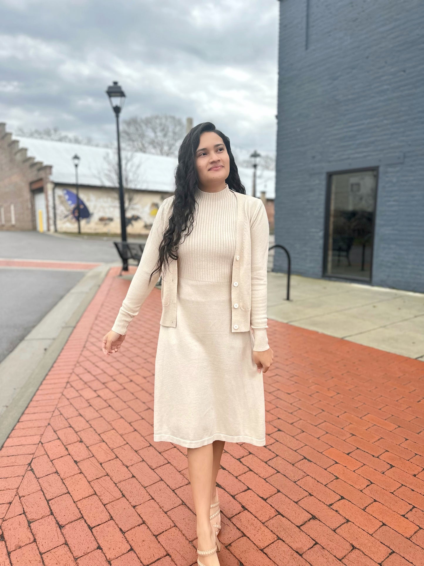 Ariah Sweater Dress Set: Oatmeal FINAL SALE