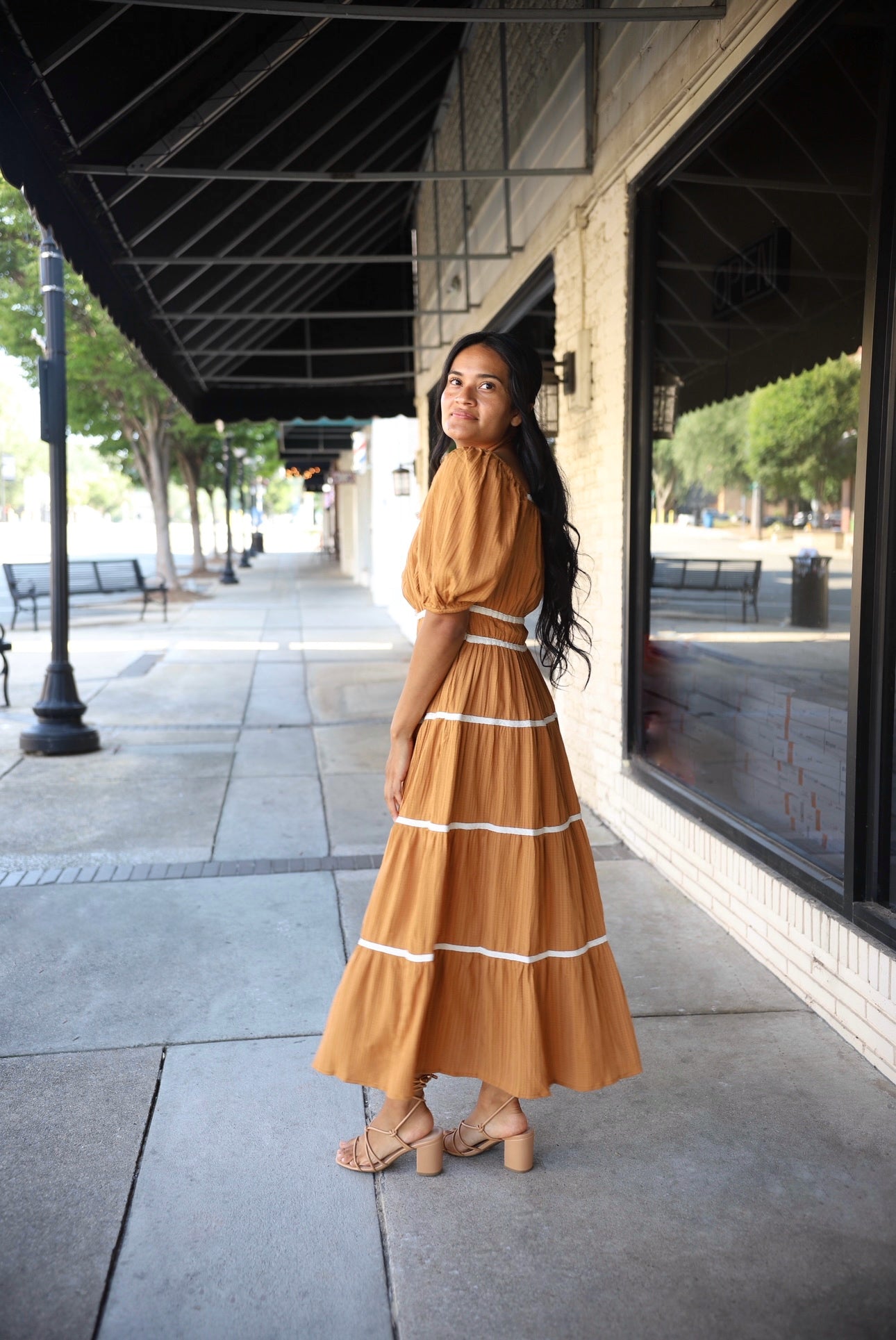Leiney Tiered Dress- Rust
