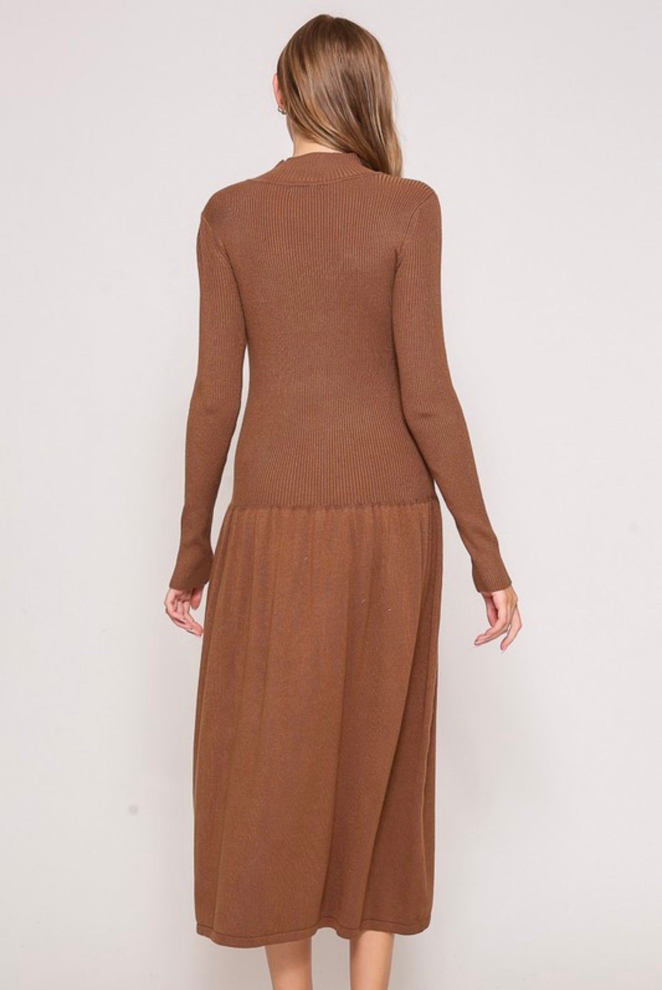 Lux Knit Midi Dress: Brown