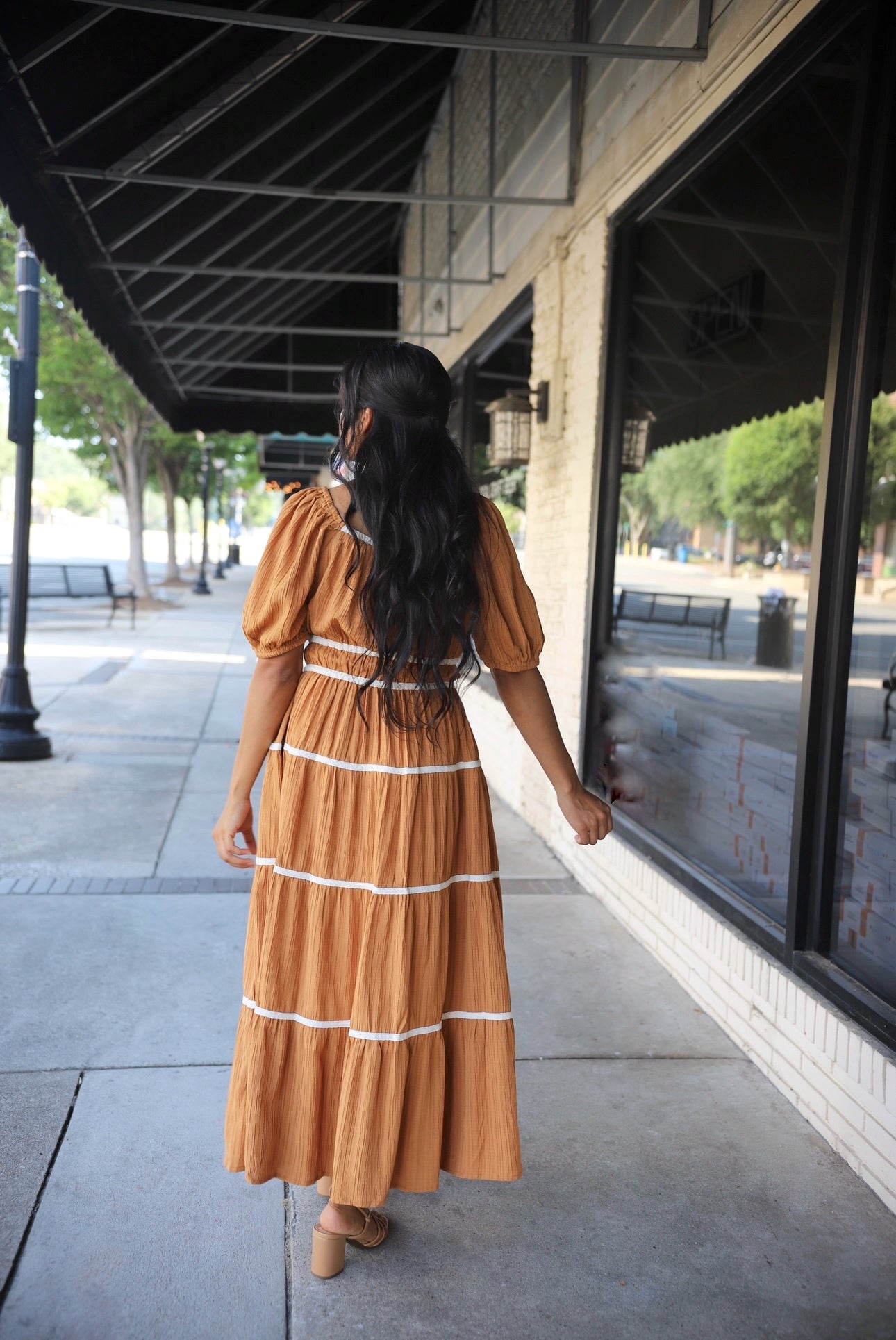 Leiney Tiered Dress- Rust