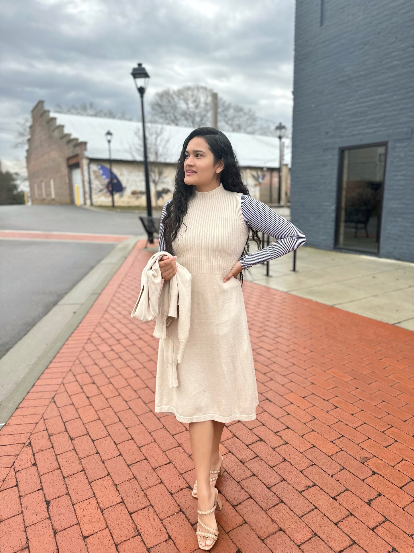 Ariah Sweater Dress Set: Oatmeal FINAL SALE