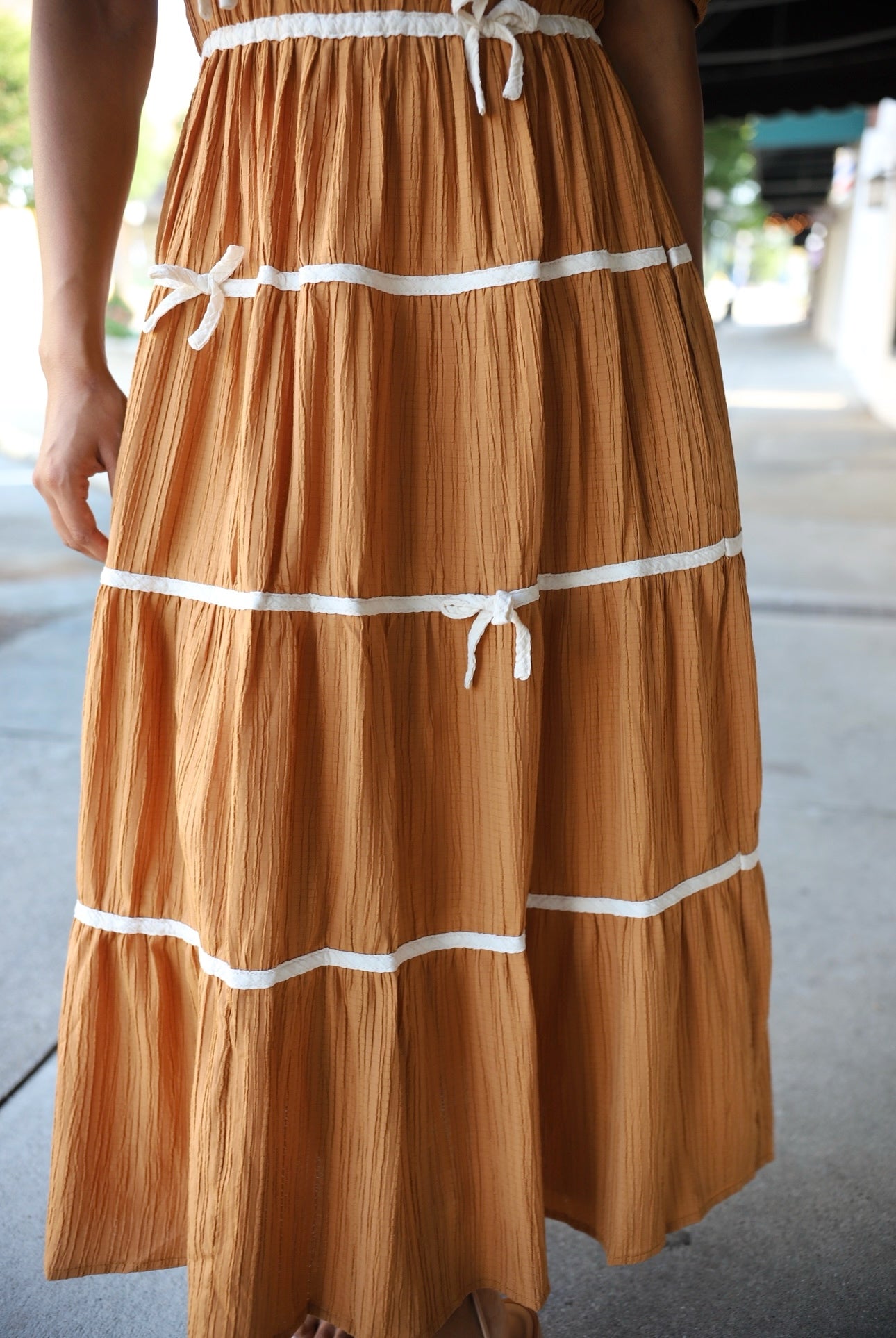 Leiney Tiered Dress- Rust