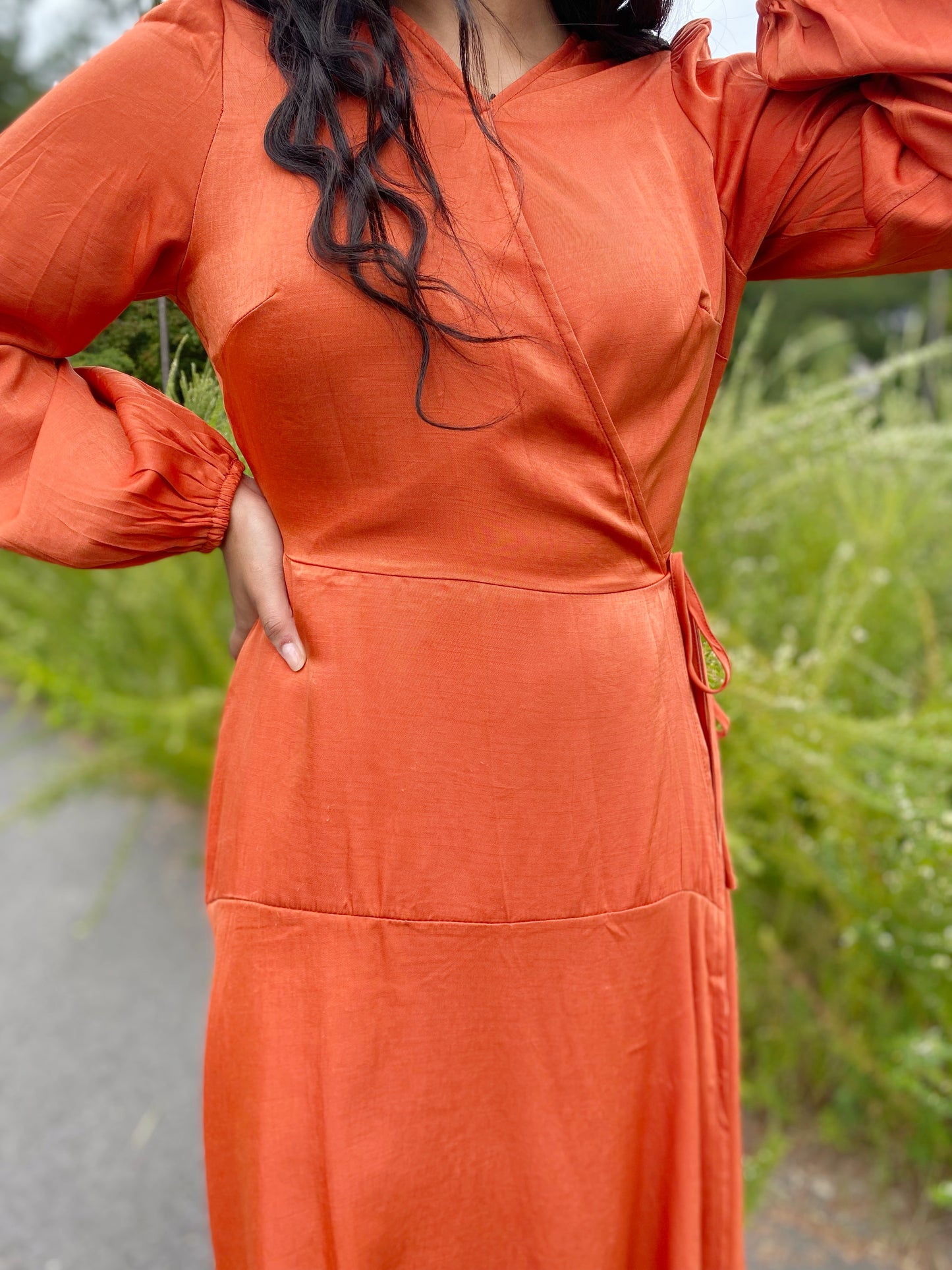 Koa Wrap Dress- Rust: FINAL SALE