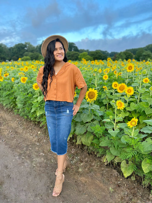 Havana Top- Rust- Final Sale