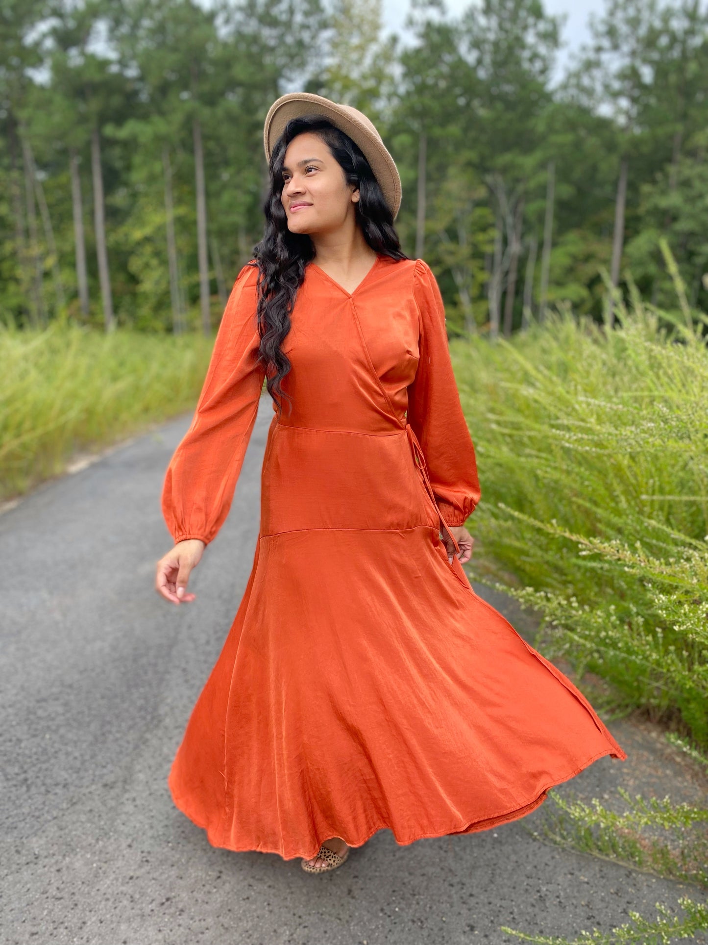 Koa Wrap Dress- Rust: FINAL SALE