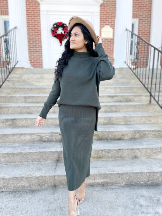 Opal Ribbed Sweater Skirt- FINAL SALE