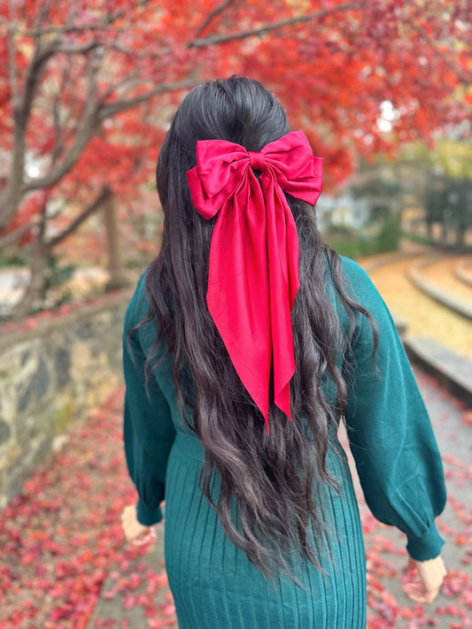 Nico Satin Bow- Red