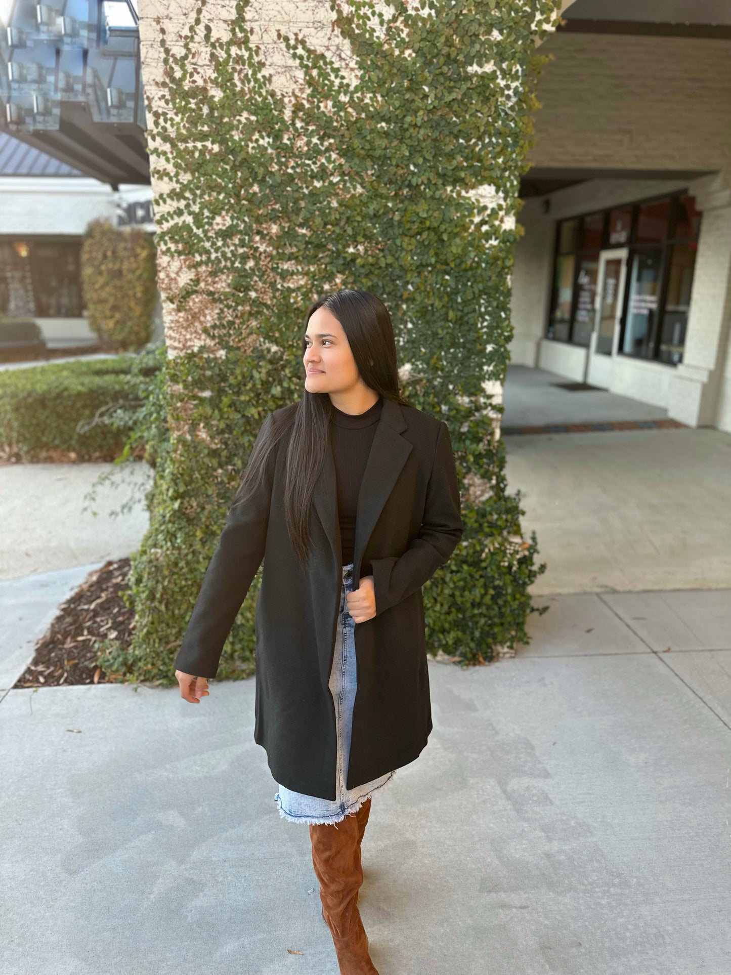 Kennedy Fleece Coat- Black