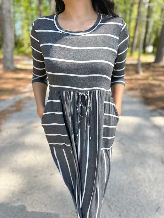 Avalon Dress- Charcoal