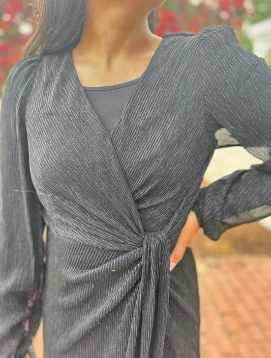 Cielo Shimmer Dress- Black