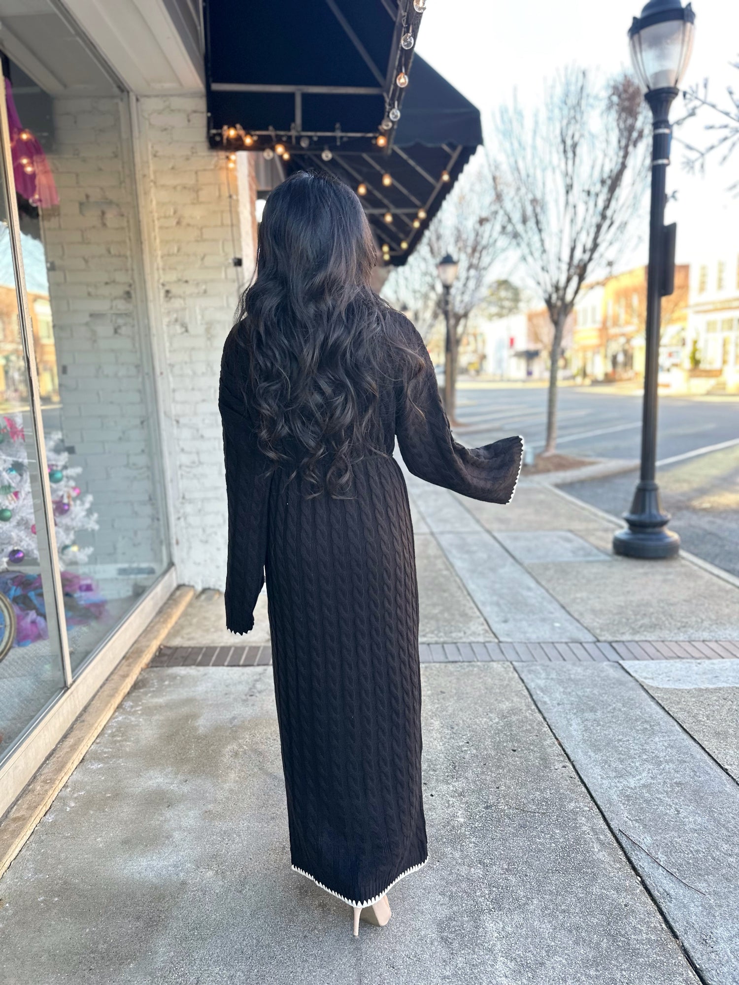 Blair Cable Knit Sweater Dress- Black Blair Cable Knit Sweater Dress- Black