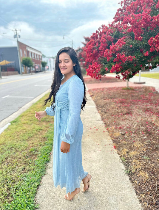 Cielo Shimmer Dress- Cinderella Blue