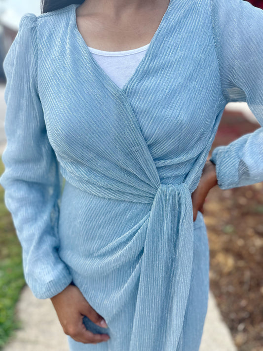 Cielo Shimmer Dress- Cinderella Blue