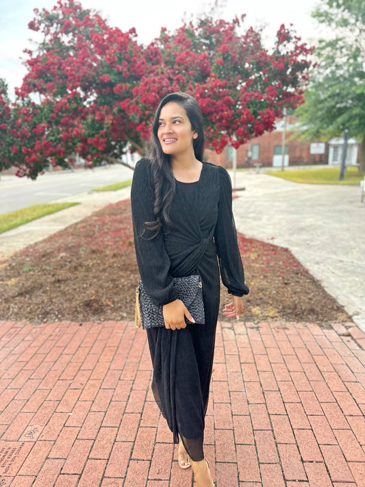 Cielo Shimmer Dress- Black