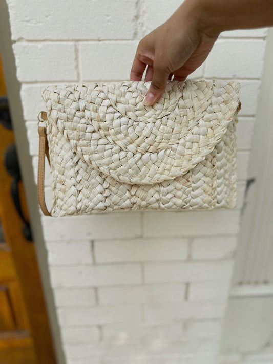 Andie Straw Clutch- Natural