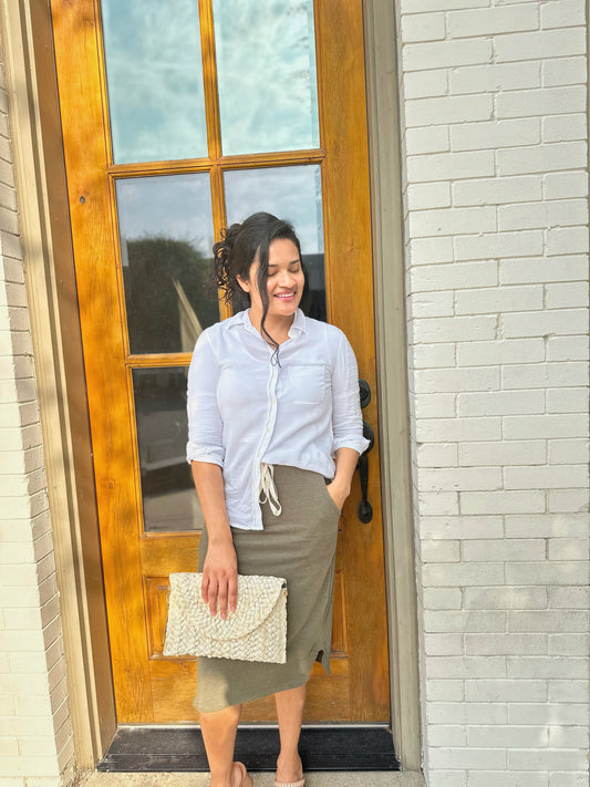 Andie Straw Clutch- Natural