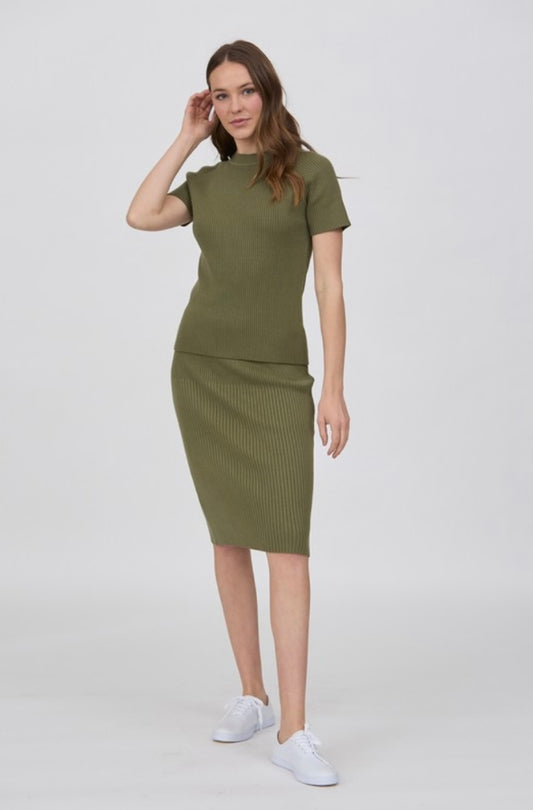 London Ribbed Knit Sweater - Pickle Green- FINAL SALE