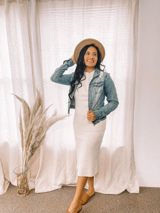 London Ribbed Knit Sweater - Oatmeal- FINAL SALE