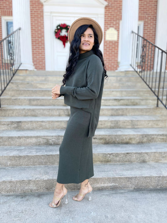 Opal Ribbed Sweater Skirt- FINAL SALE