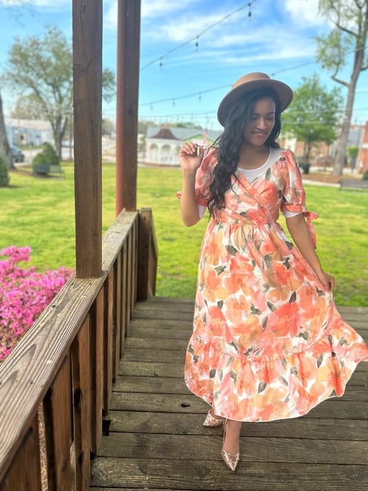 Giselle Dress - Peach / FINAL SALE